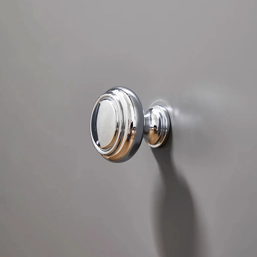 Pure Copper Wardrobe Handle Bright Silver Round Ball Egg Shaped Drawer Pull - Round