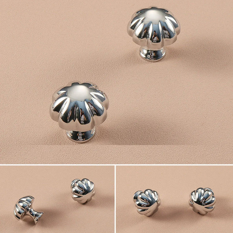 Pure Copper Wardrobe Handle Bright Silver Round Ball Egg Shaped Drawer Pull - Round
