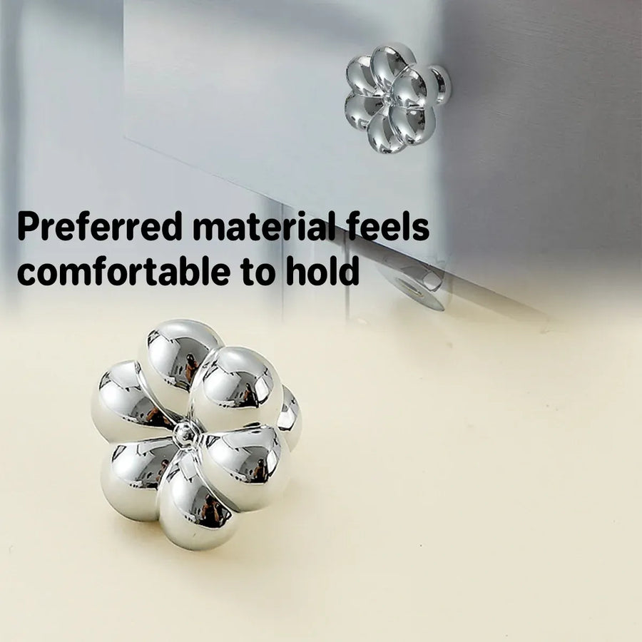 Brass Cabinet Handle Bucolic Style Creative Pull for Wardrobe Drawer Cupboard - Silver