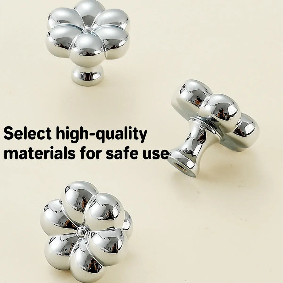 Brass Cabinet Handle Bucolic Style Creative Pull for Wardrobe Drawer Cupboard - Silver