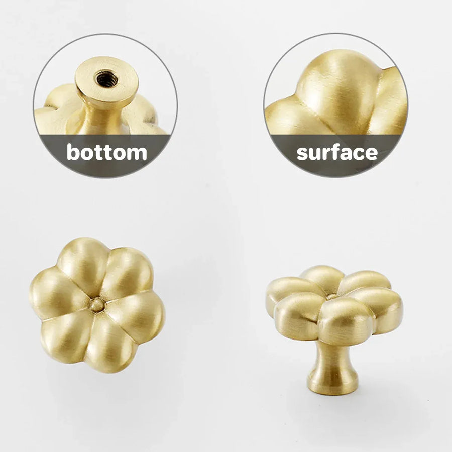 Brass Cabinet Handle Bucolic Style Creative Pull for Wardrobe Drawer Cupboard - Silver