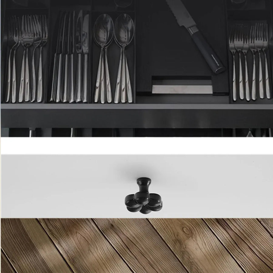Brass Cabinet Handle Bucolic Style Creative Pull for Wardrobe Drawer Cupboard - Silver