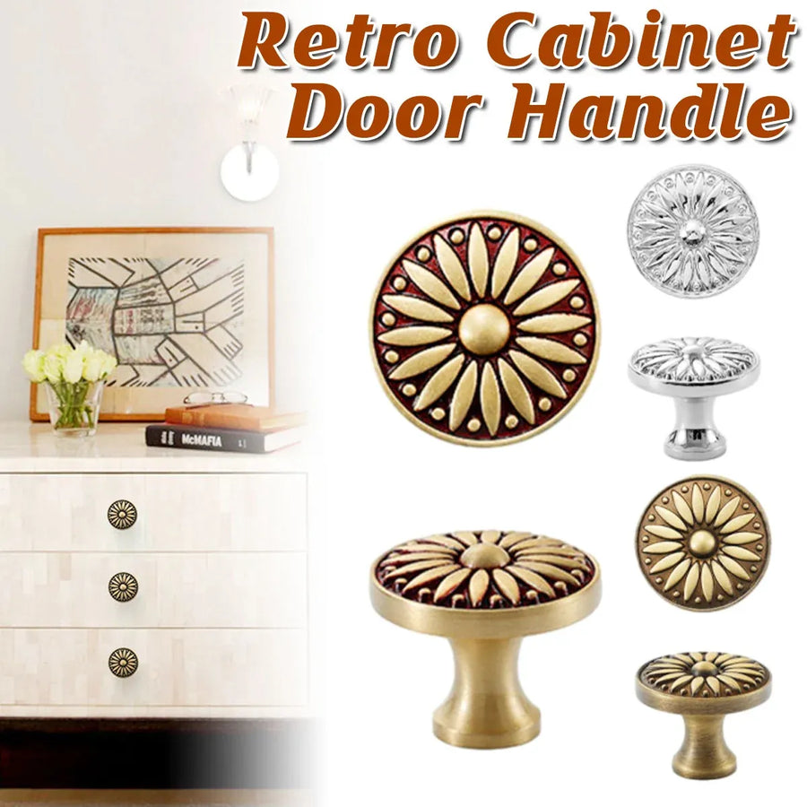 Cabinet Door Handle Round Single Hole Drawer Pull Cabinet Pattern for Furniture - Silver