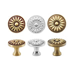 Cabinet Door Handle Round Single Hole Drawer Pull Cabinet Pattern for Furniture - Silver