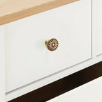 Cabinet Door Handle Round Single Hole Drawer Pull Cabinet Pattern for Furniture - Silver