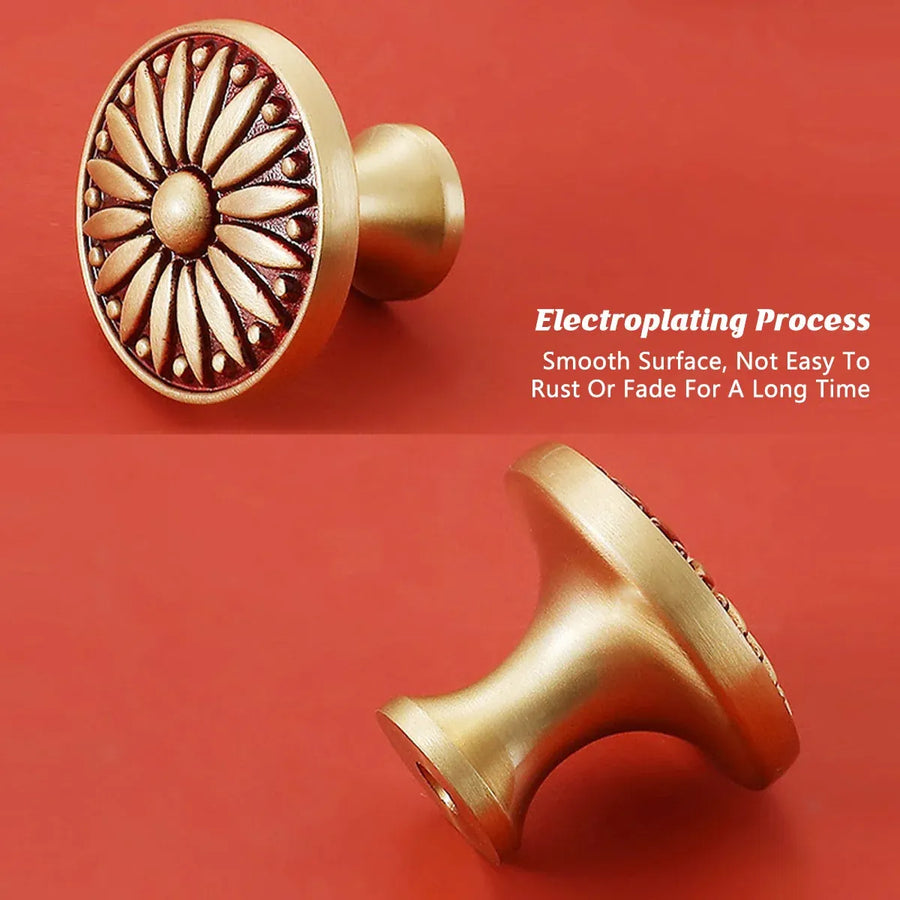 Cabinet Door Handle Round Single Hole Drawer Pull Cabinet Pattern for Furniture - Silver