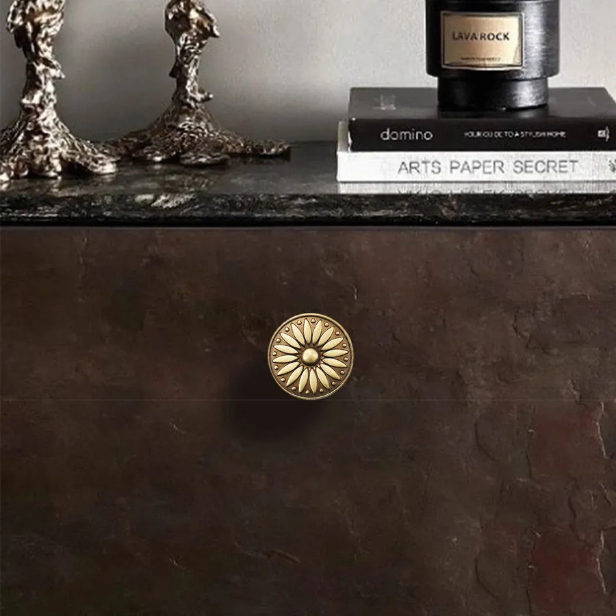Cabinet Door Handle Round Single Hole Drawer Pull Cabinet Pattern for Furniture - Silver