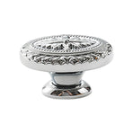 French Cabinet Door Handles Oval Shape Retro Style 2 Colours for Drawer Wardrobe - Silver