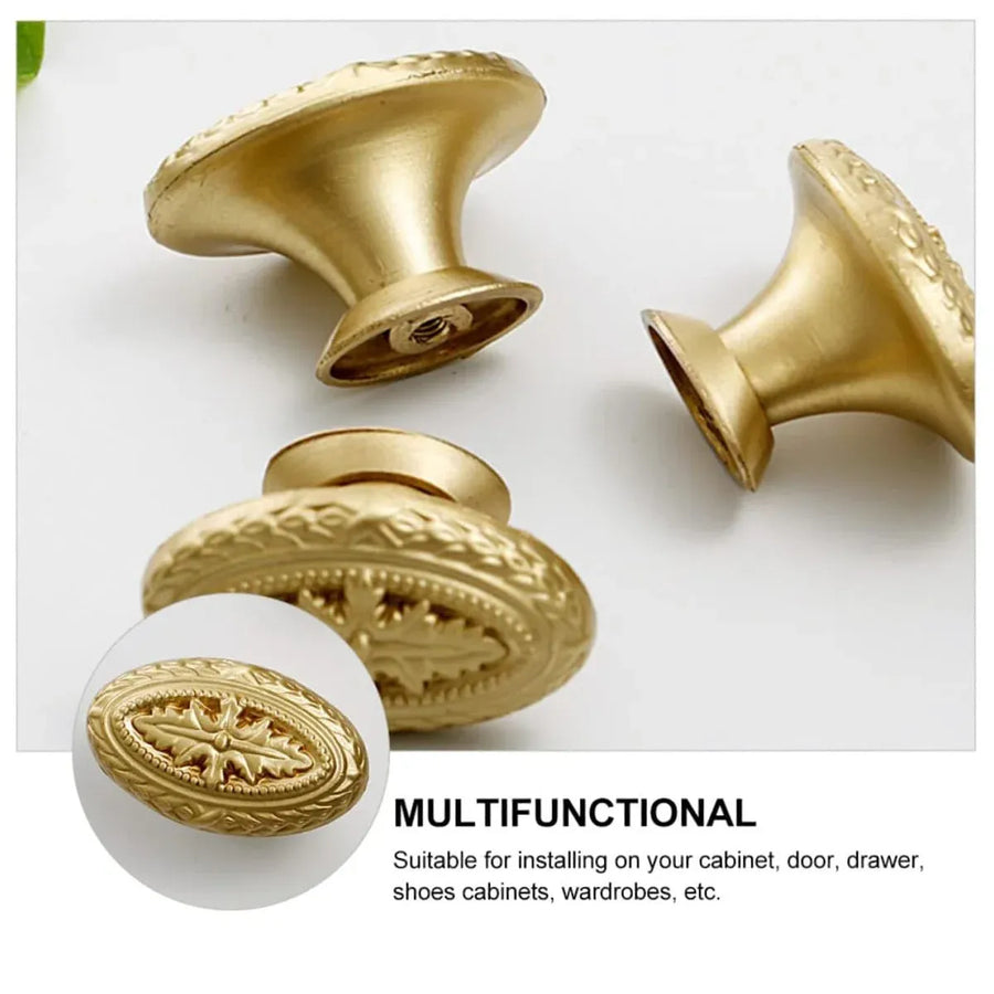 French Cabinet Door Handles Oval Shape Retro Style 2 Colours for Drawer Wardrobe - Silver