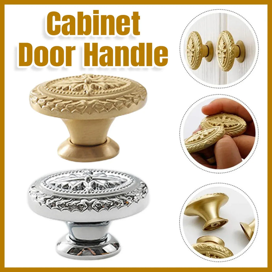 French Cabinet Door Handles Oval Shape Retro Style 2 Colours for Drawer Wardrobe - Silver