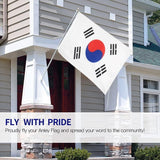 Large South Korea Flag Heavy Duty Outdoor Korean 90 X 150 CM - 3ft x 5ft - Top-Down View