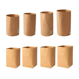 3pcs Washable Kraft Paper Storage Bag for Kitchen Desktop Refrigerator Organizer - L-Square - Side View