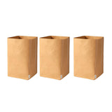 3pcs Washable Kraft Paper Storage Bag for Kitchen Desktop Refrigerator Organizer - L-Square - Side View