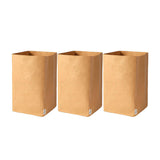 3pcs Washable Kraft Paper Storage Bag for Kitchen Desktop Refrigerator Organizer - L-Square - Top-Down View
