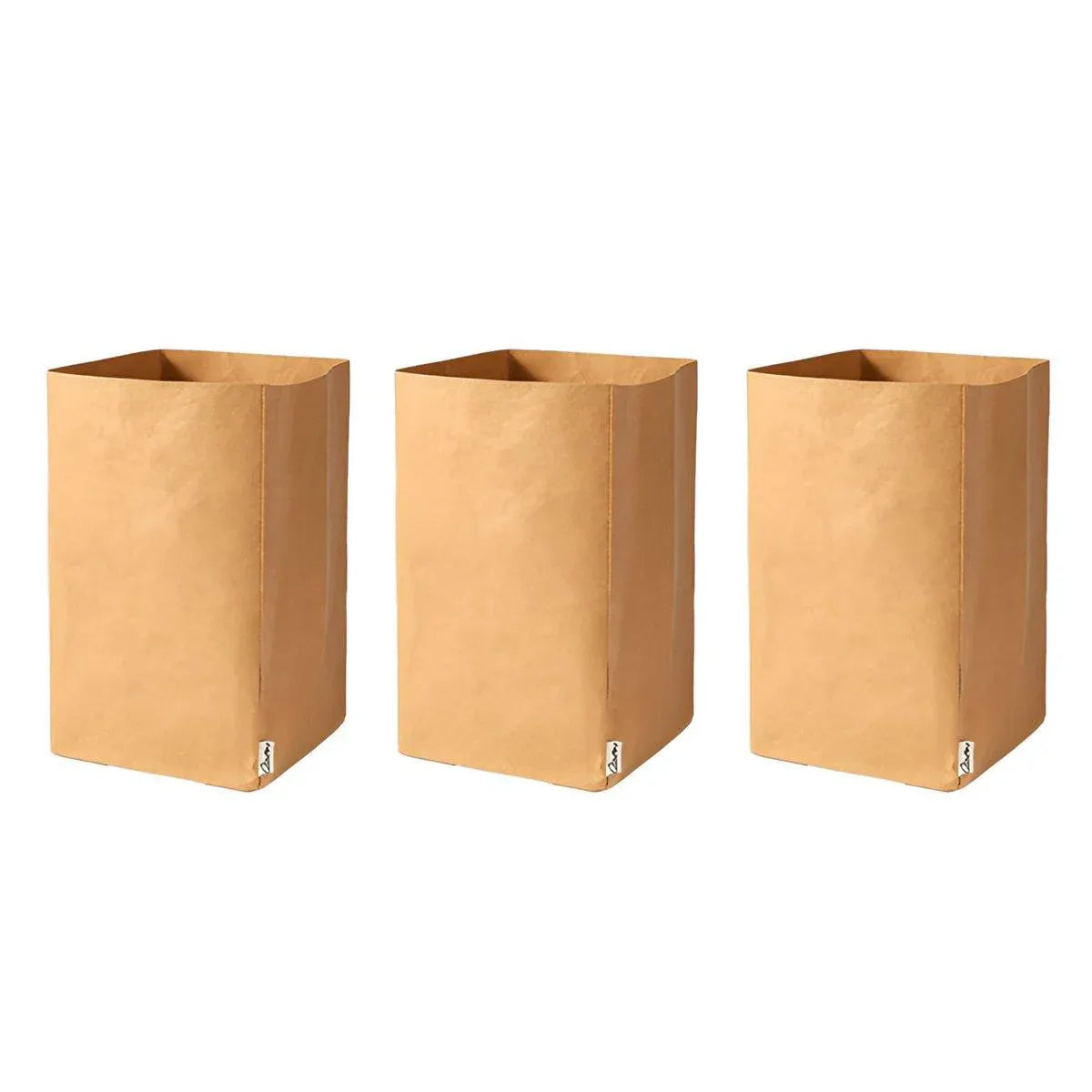 3pcs Washable Kraft Paper Storage Bag for Kitchen Desktop Refrigerator Organizer - S-Square