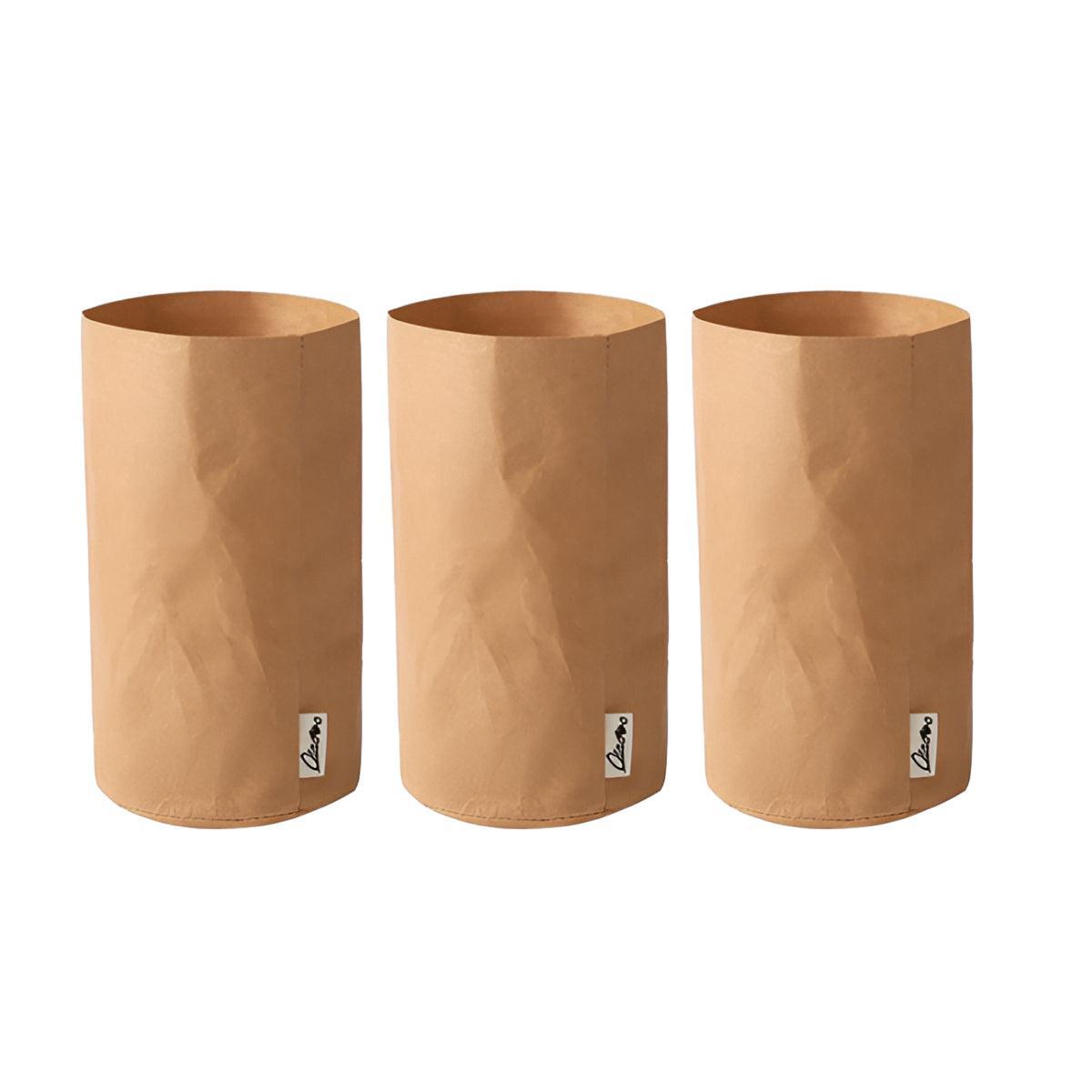 3pcs Washable Kraft Paper Storage Bag for Kitchen Desktop Refrigerator Organizer - XL-Square