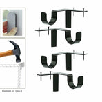 2X Bracket Hang Curtain Rod Holders Single Hook Tap Right Into Window Frame Rod