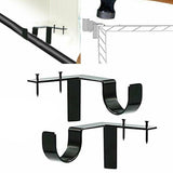 2X Bracket Hang Curtain Rod Holders Single Hook Tap Right Into Window Frame Rod - 45-Degree Angle