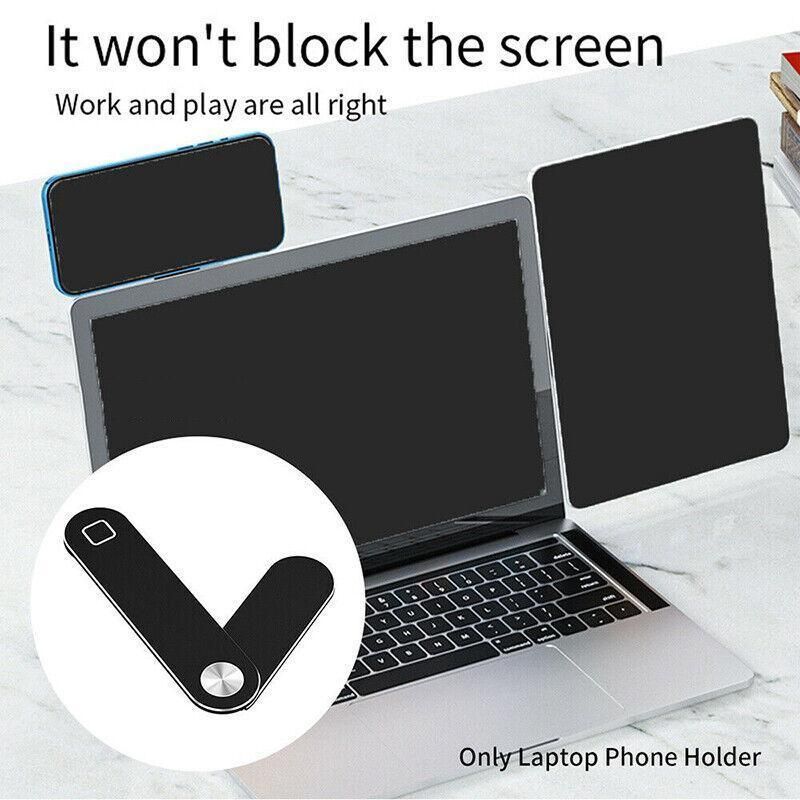 Side Mount Clip Phone Holder for Laptop Adjustable Portable Screen Bracket - Pink