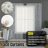 Elegant Lace Curtain Bedroom Window Door Screen Privacy Window Decor - 75*150cm - Side View