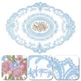 4 Pack Retro Lace Oval Placemats 31x42cm French Crochet Doilies 4 Colors Set - Sky Blue - Extra Image