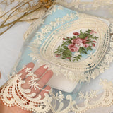 4 Pack Retro Lace Oval Placemats 31x42cm French Crochet Doilies 4 Colors Set - Sky Blue