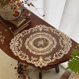 4 Pack Retro Lace Oval Placemats 31x42cm French Crochet Doilies 4 Colors Set - White - Extra Image
