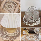 4 Pack Retro Lace Oval Placemats 31x42cm French Crochet Doilies 4 Colors Set - White