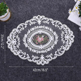 4 Pack Retro Lace Oval Placemats 31x42cm French Crochet Doilies 4 Colors Set - White - Extra Image