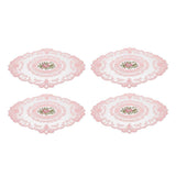 4 Pack Retro Lace Oval Placemats 31x42cm French Crochet Doilies 4 Colors Set - White - Low Angle