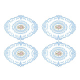 4 Pack Retro Lace Oval Placemats 31x42cm French Crochet Doilies 4 Colors Set - White - Extra Image
