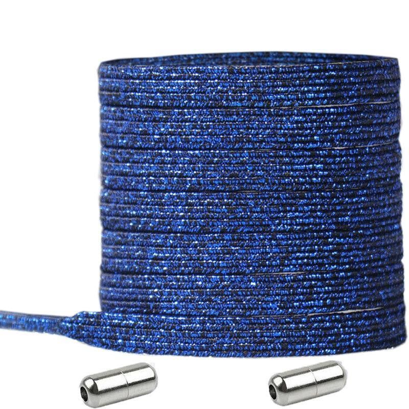 No Tie Locked Elastic Shoelace Shoe Lace Lazy Laces Sneakers Sports - NO.21 Royal Blue