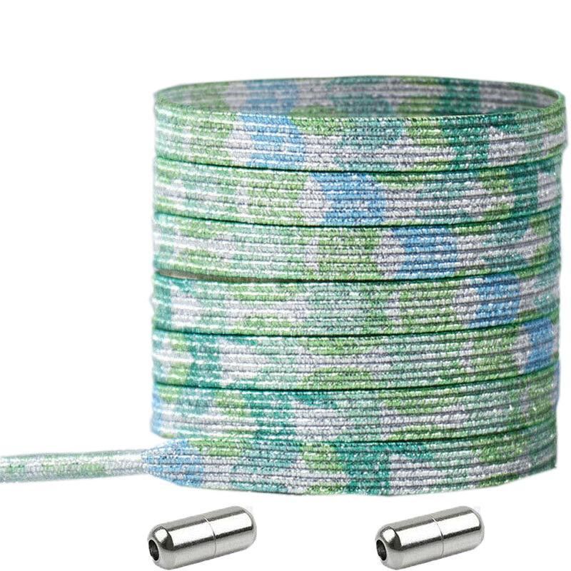 No Tie Locked Elastic Shoelace Shoe Lace Lazy Laces Sneakers Sports - NO.7 Bamboo Green