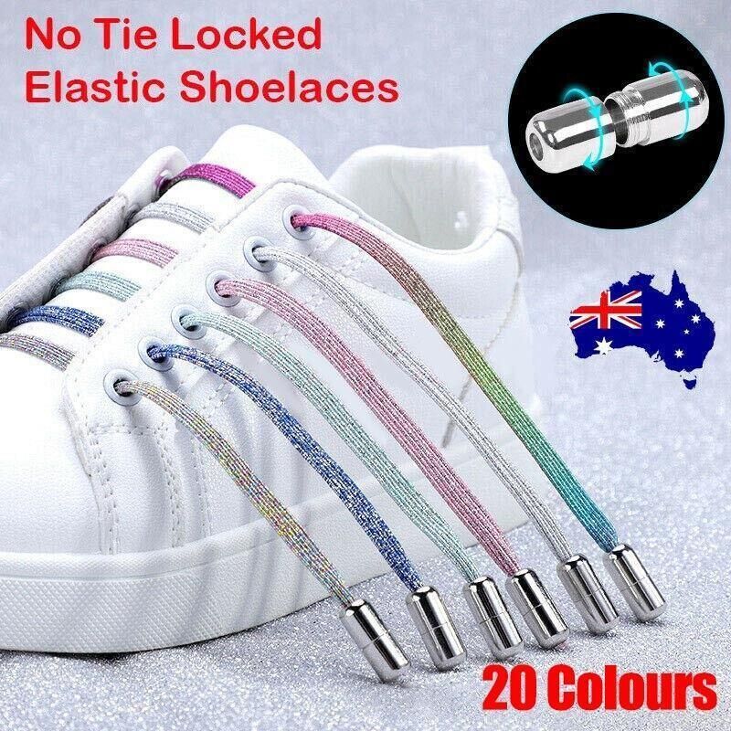 No Tie Locked Elastic Shoelace Shoe Lace Lazy Laces Sneakers Sports - NO.7 Bamboo Green