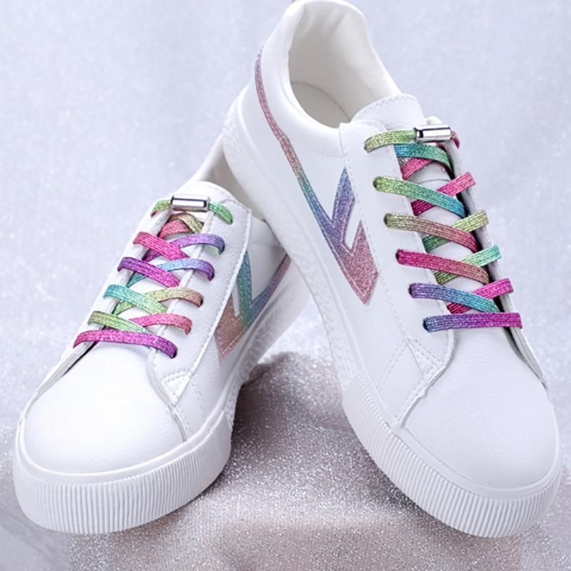 No Tie Locked Elastic Shoelace Shoe Lace Lazy Laces Sneakers Sports - NO.7 Bamboo Green