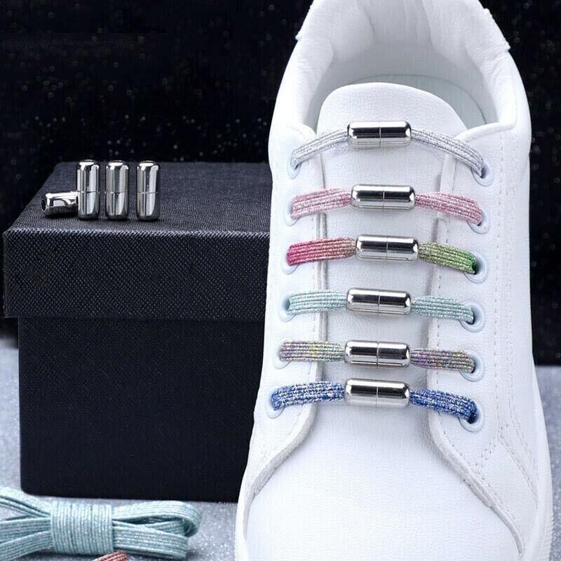 No Tie Locked Elastic Shoelace Shoe Lace Lazy Laces Sneakers Sports - NO.7 Bamboo Green