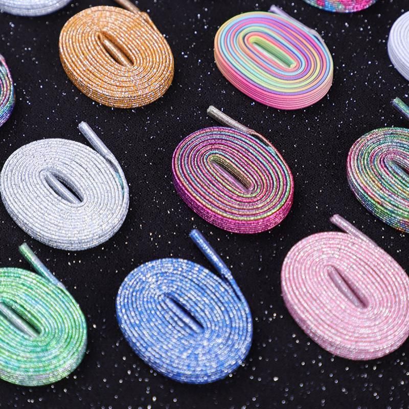 No Tie Locked Elastic Shoelace Shoe Lace Lazy Laces Sneakers Sports - NO.12 Glitter Dark