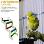 Wooden Parrot Climbing Ladder Swing Toy Claw Grinding Sanded for Small Birds - Curved