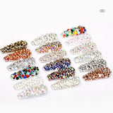 1440Pcs Glitter Rhinestones Crystal Clear Flat Bottom Glass Nail Art Nail Drill - Lake Blue - Rear View