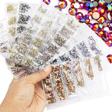 1440Pcs Glitter Rhinestones Crystal Clear Flat Bottom Glass Nail Art Nail Drill - Lake Blue - Close-Up Angle