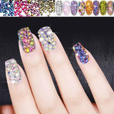 1440Pcs Glitter Rhinestones Crystal Clear Flat Bottom Glass Nail Art Nail Drill - Lake Blue