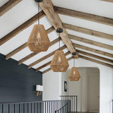 Braided Paper Rope Lampshade Chandelier Hanging Decoration for Lighting Decor - Top-Down View