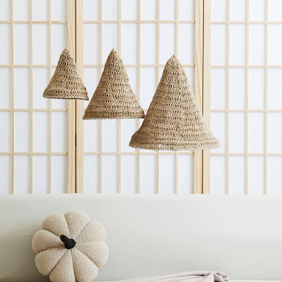 3PCS Woven Lampshade Set Pendant Light Cover for Ceiling Hanging Lamp Durable