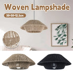 Hand Woven Paper Rope Pendant Lampshade Boho Rattan Style - Yellow