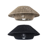 Hand Woven Paper Rope Pendant Lampshade Boho Rattan Style - Yellow