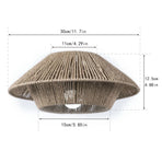 Hand Woven Paper Rope Pendant Lampshade Boho Rattan Style - Yellow