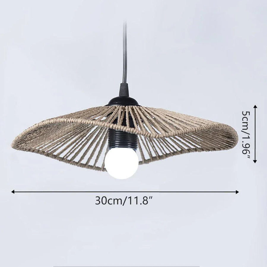 Woven Paper Rope Lamp Shade Rustic Ceiling Light Shade for Living Room Decor