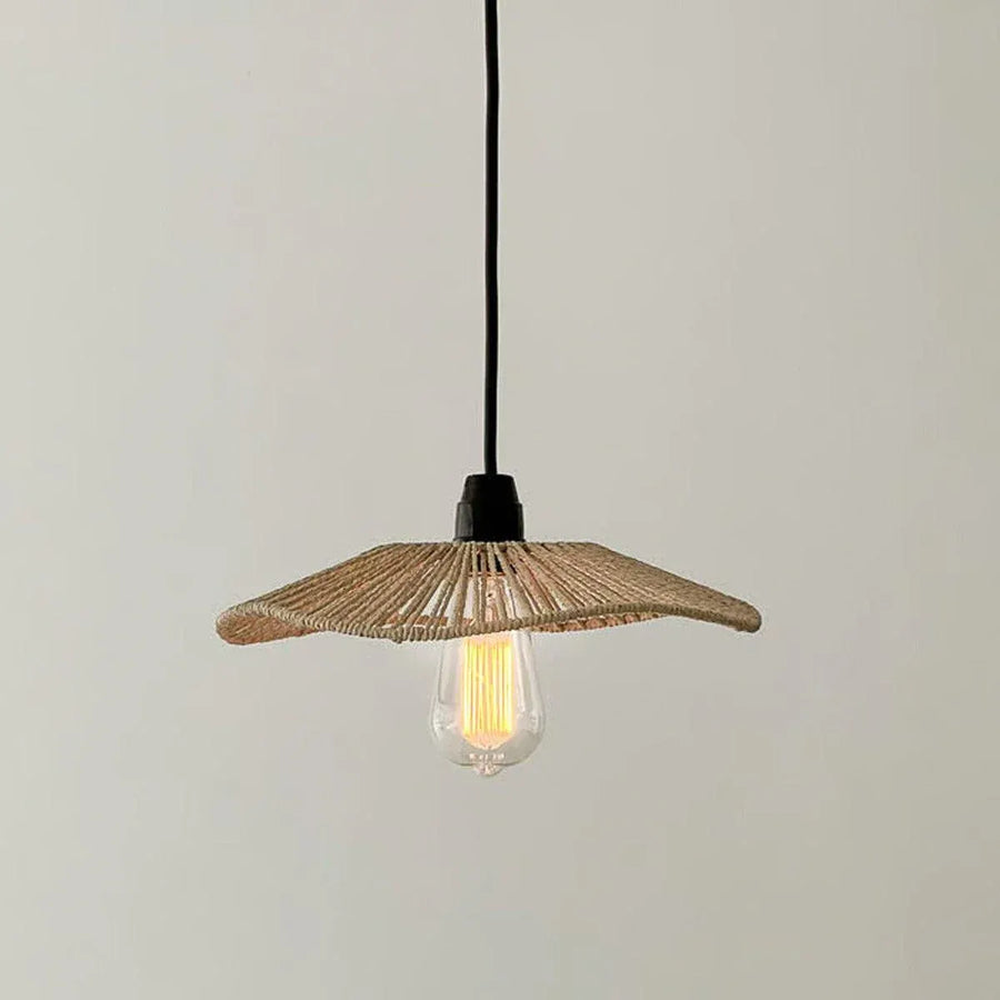 Woven Paper Rope Lamp Shade Rustic Ceiling Light Shade for Living Room Decor