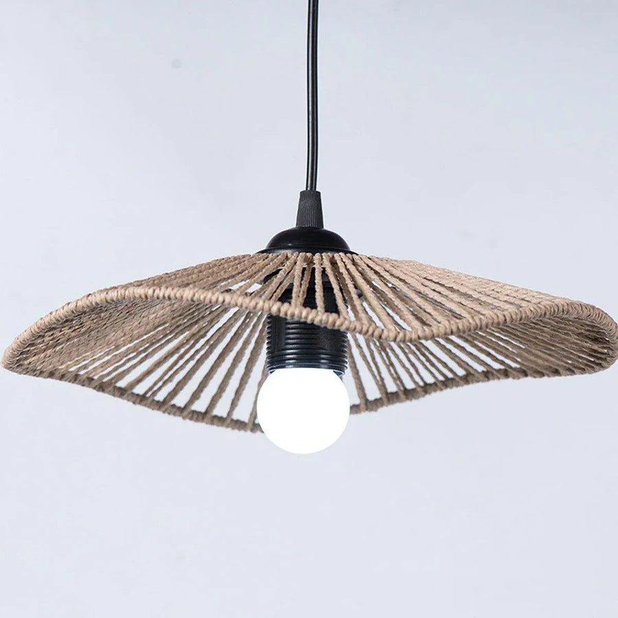 Woven Paper Rope Lamp Shade Rustic Ceiling Light Shade for Living Room Decor