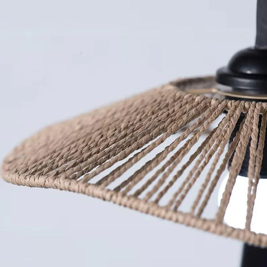Woven Paper Rope Lamp Shade Rustic Ceiling Light Shade for Living Room Decor